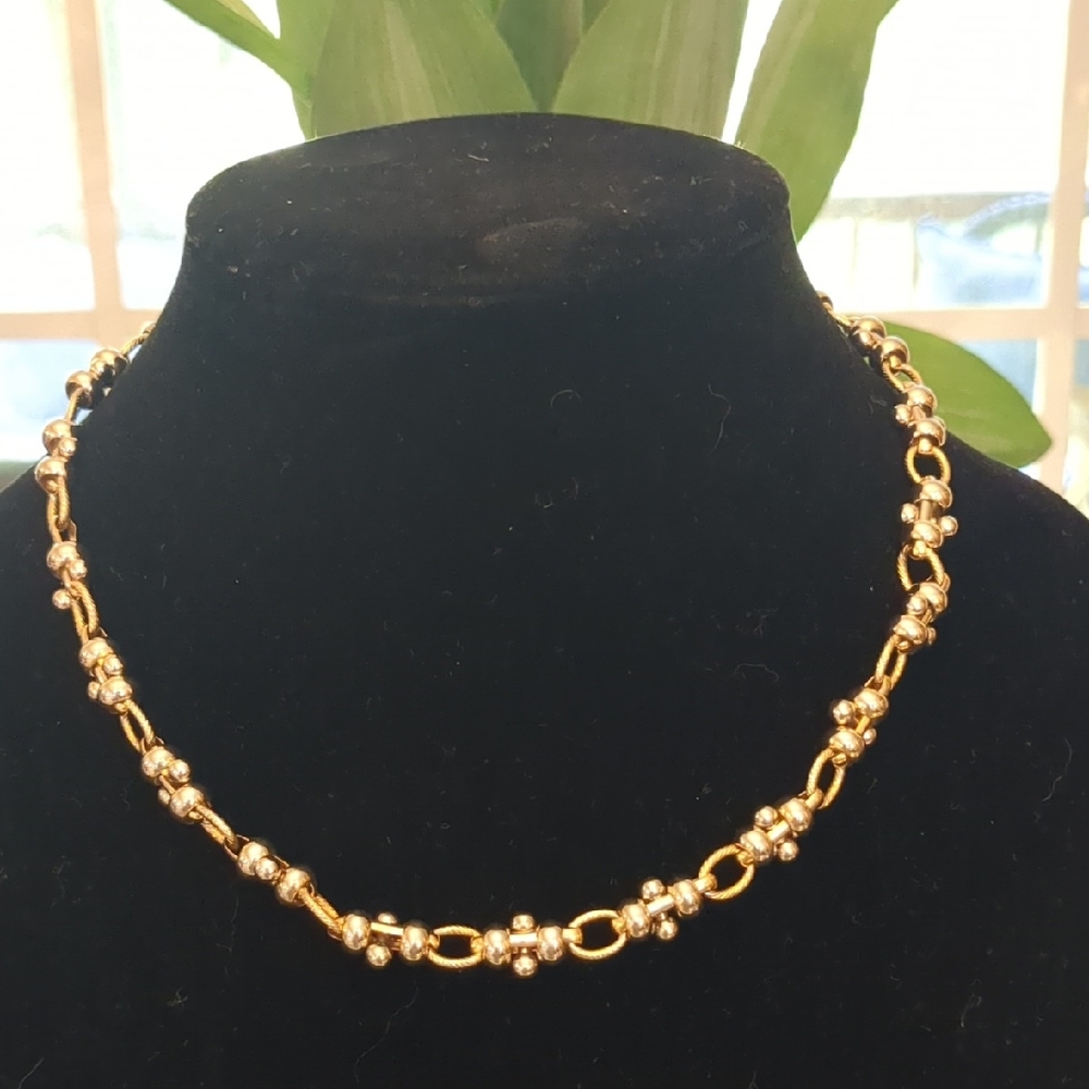 Gold and Silver Chain Link Women's Necklace Heavy